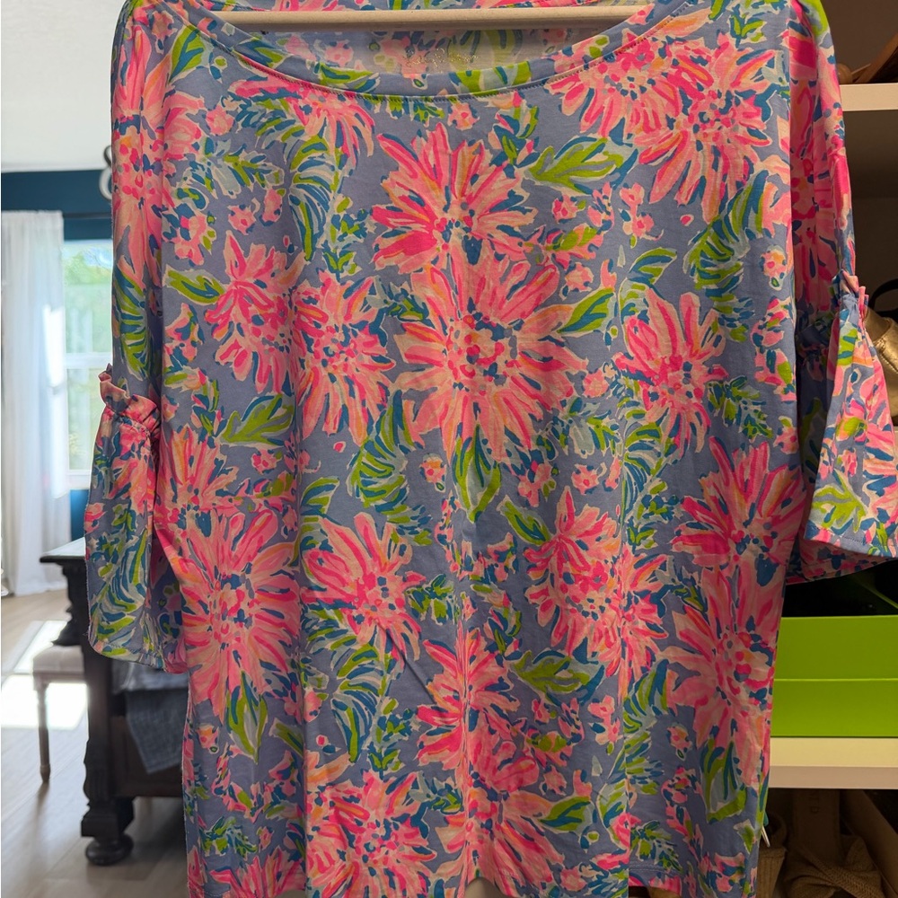 Lilly Pulitzer Ziva Top with Ruffle Sleeves